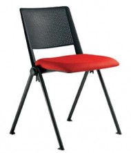 Revolution 4 Point Visitor Chair. Black PVC Back. Seat Pad Any Fabric Colour